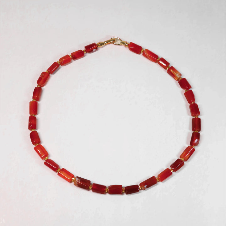 The Warrior’s Prism Necklace — Hexagonal Red Agate