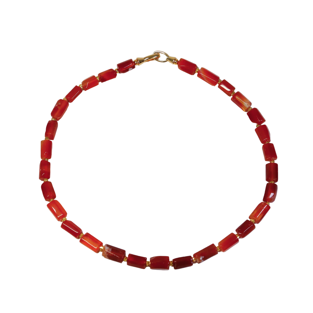 The Warrior’s Prism Necklace — Hexagonal Red Agate
