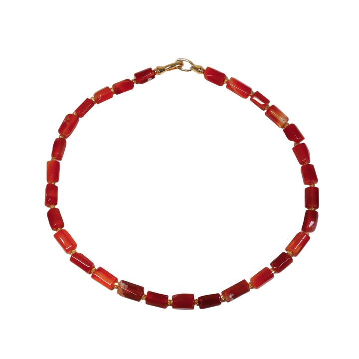 The Warrior’s Prism Necklace — Hexagonal Red Agate