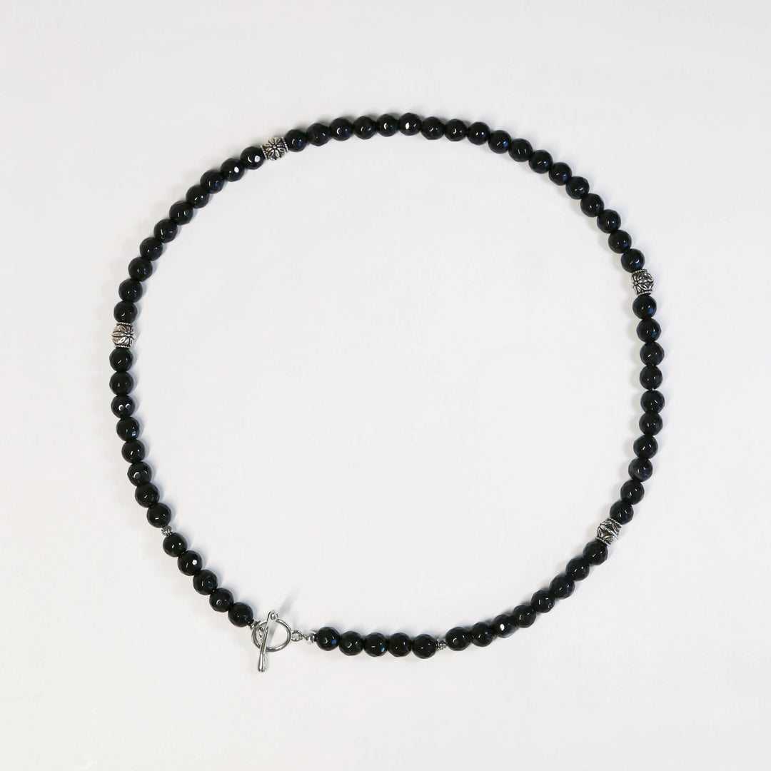 The Guardian’s Shield Necklace — Black Agate