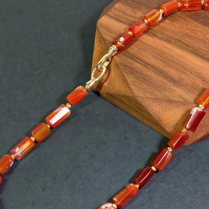 The Warrior’s Prism Necklace — Hexagonal Red Agate