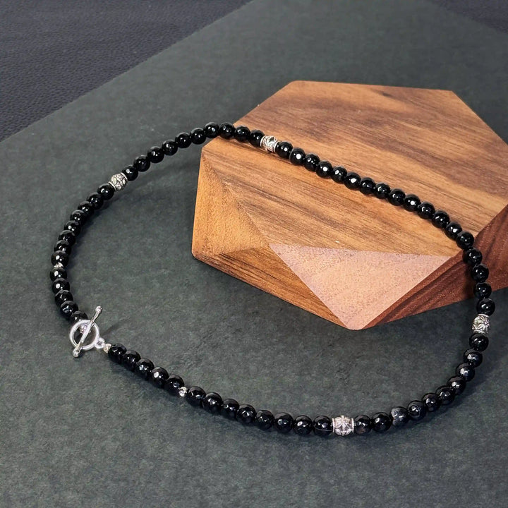 The Guardian’s Shield Necklace — Black Agate