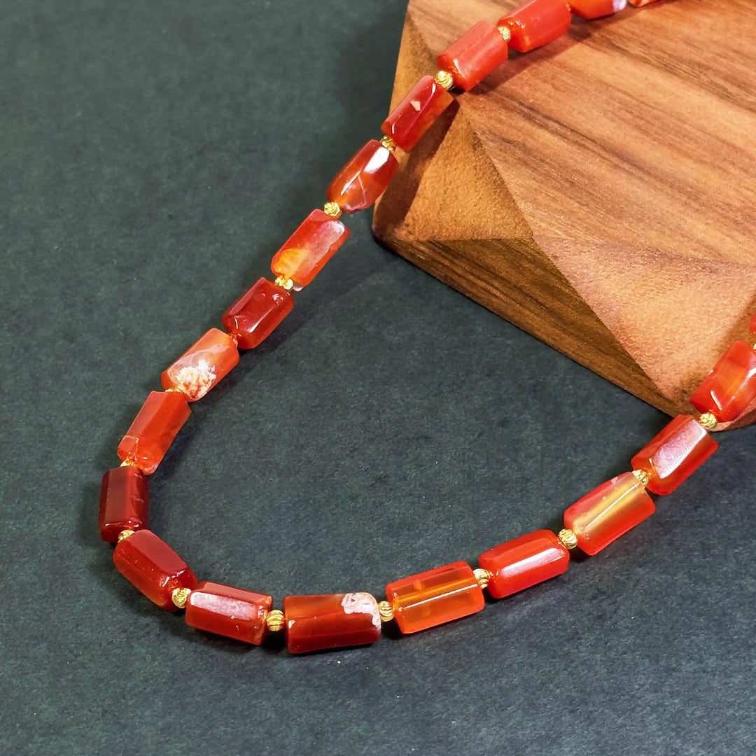 The Warrior’s Prism Necklace — Hexagonal Red Agate