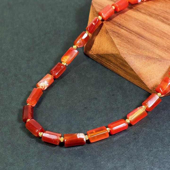 The Warrior’s Prism Necklace — Hexagonal Red Agate