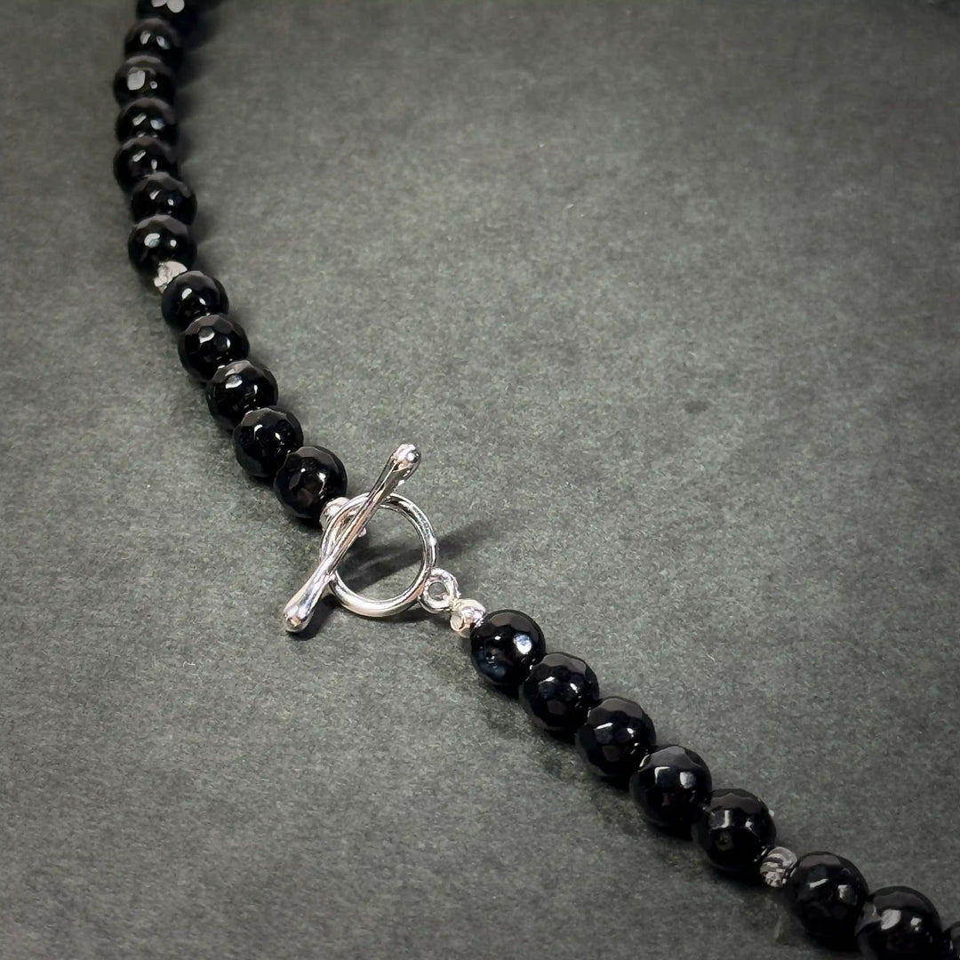 The Guardian’s Shield Necklace — Black Agate