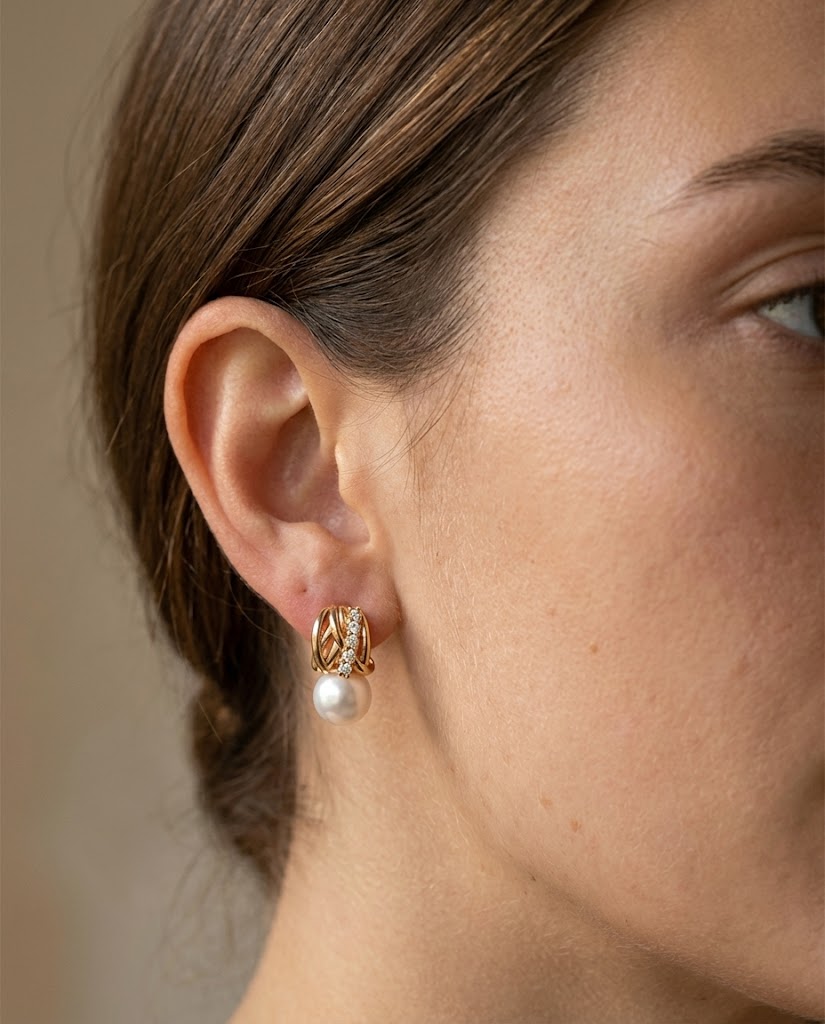 Everyday Pearl – Radiant Knot Pearl Stud Earrings
