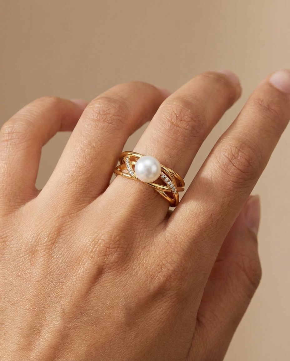 Everyday Pearl – Radiant Knot Pearl Ring