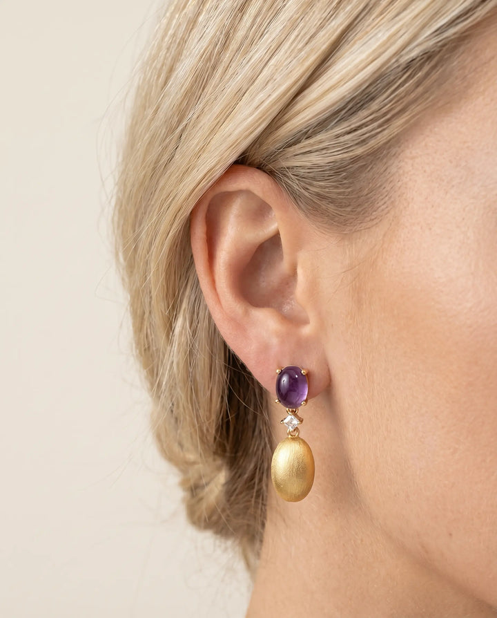 The Eye of Clarity – Amethyst Grace Earrings