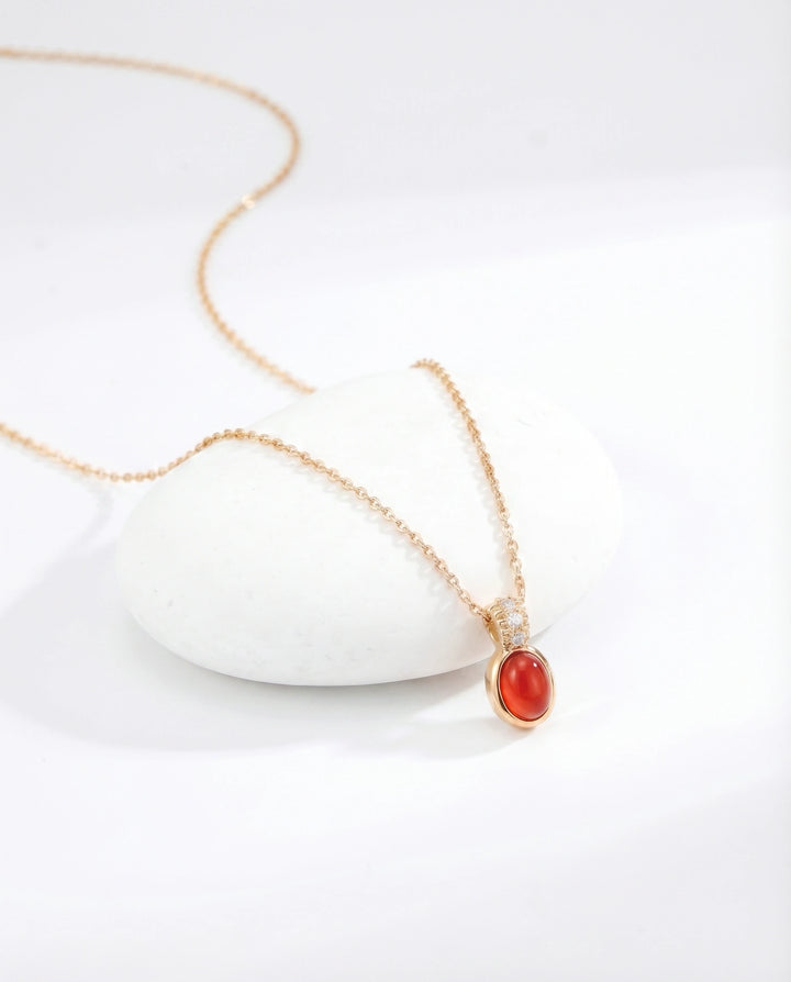 Flame of Vitality – Red Agate Necklace