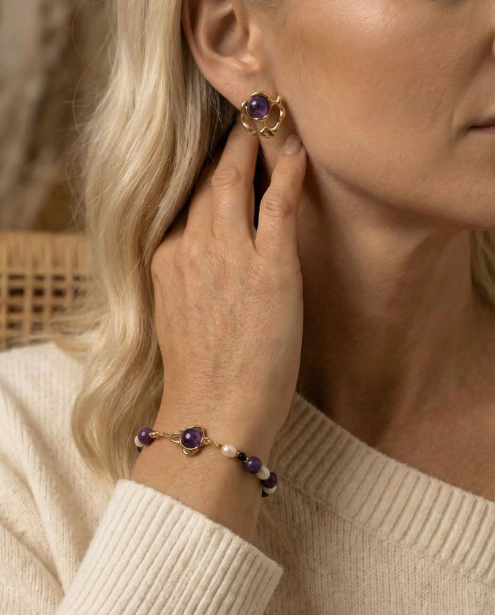 The Eye of Clarity – Amethyst Earrings