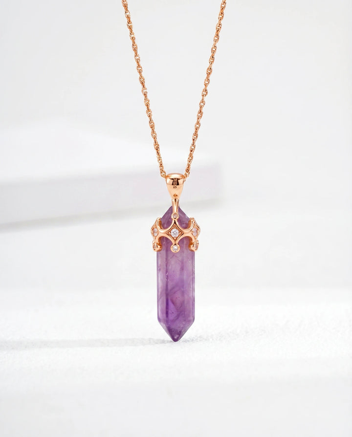 The Eye of Clarity – Amethyst Pendant Necklace