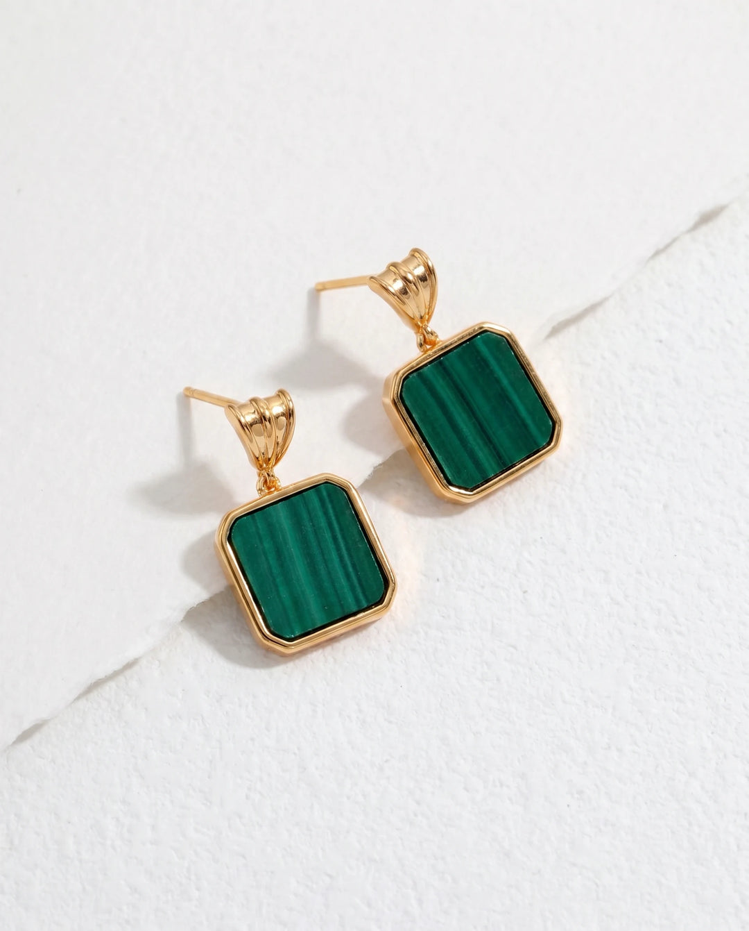 Temple of Light – Malachite Aura Earrings