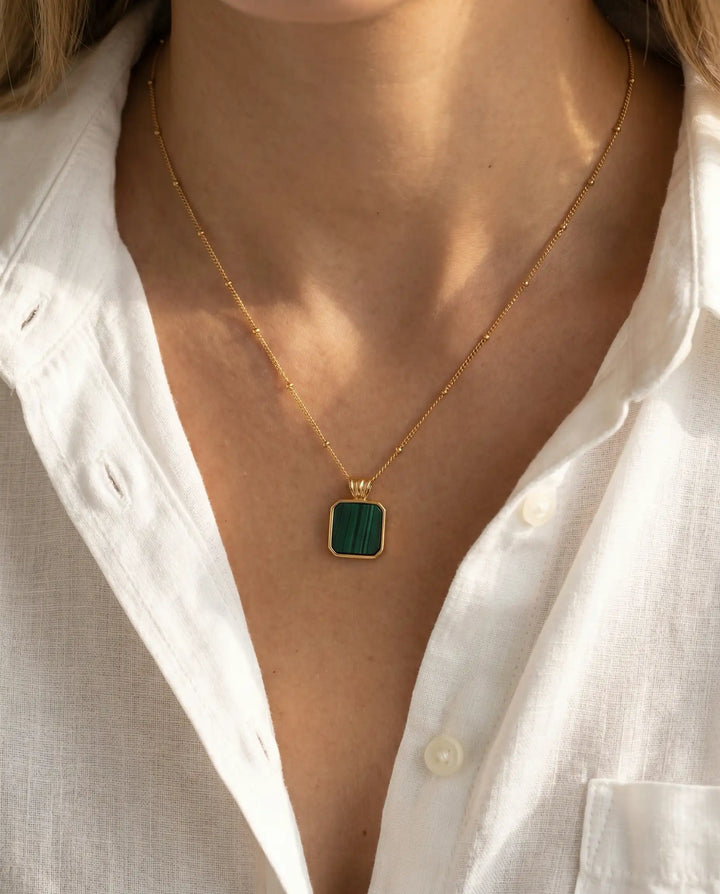 Temple of Light – Malachite Aura Necklace