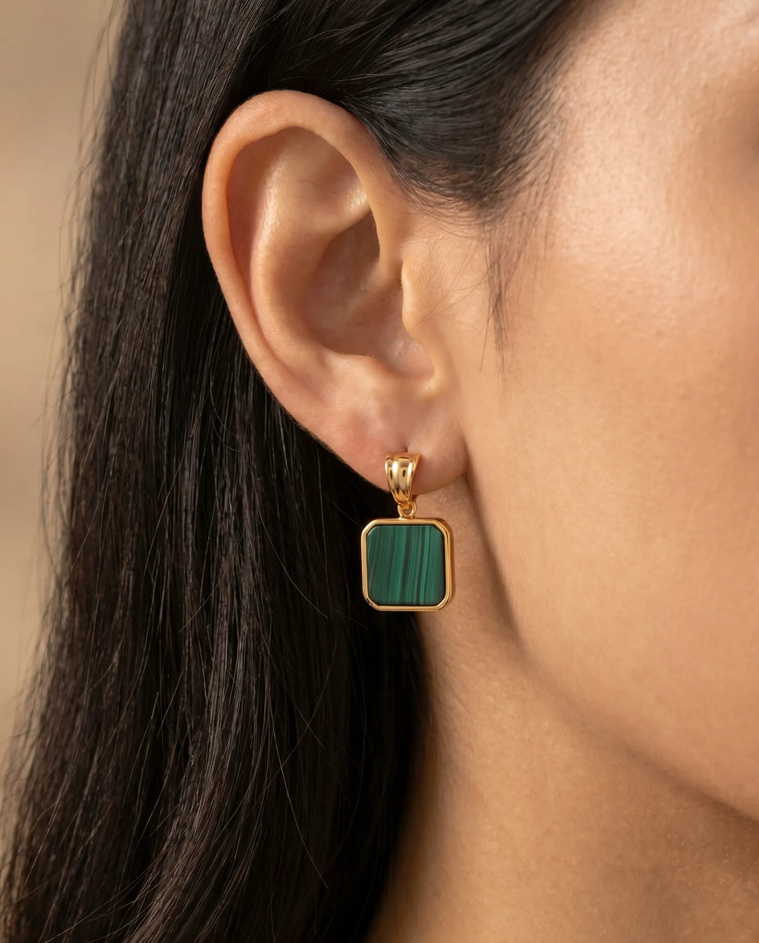 Temple of Light – Malachite Aura Earrings