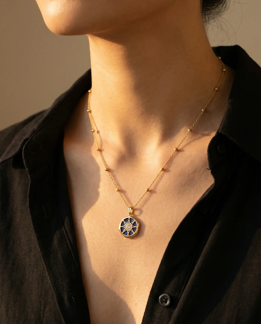 Celestial Oracle – Lapis Lazuli Star Necklace