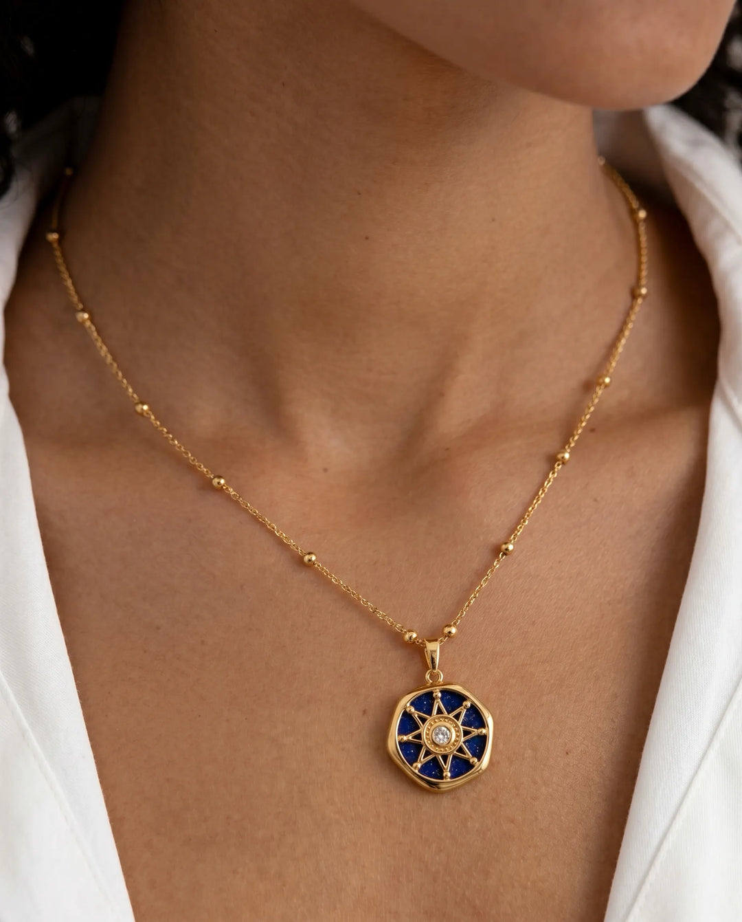 Celestial Oracle – Lapis Lazuli Star Necklace