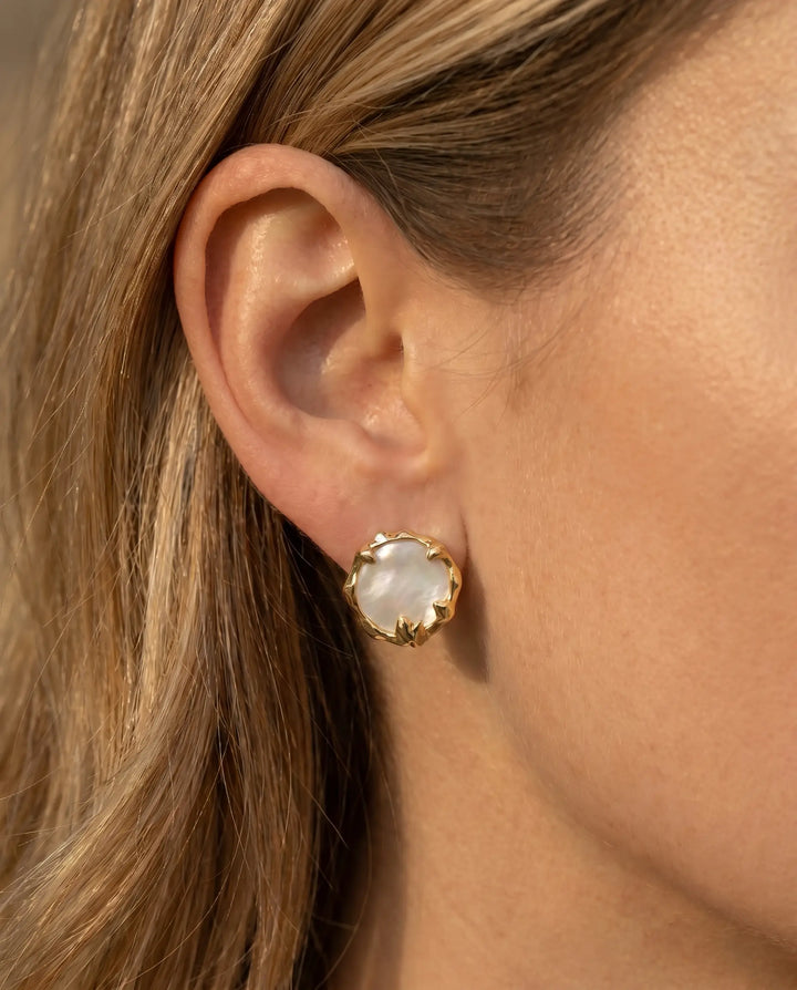Whispers of the Sea – Mother of Pearl Stud Earrings
