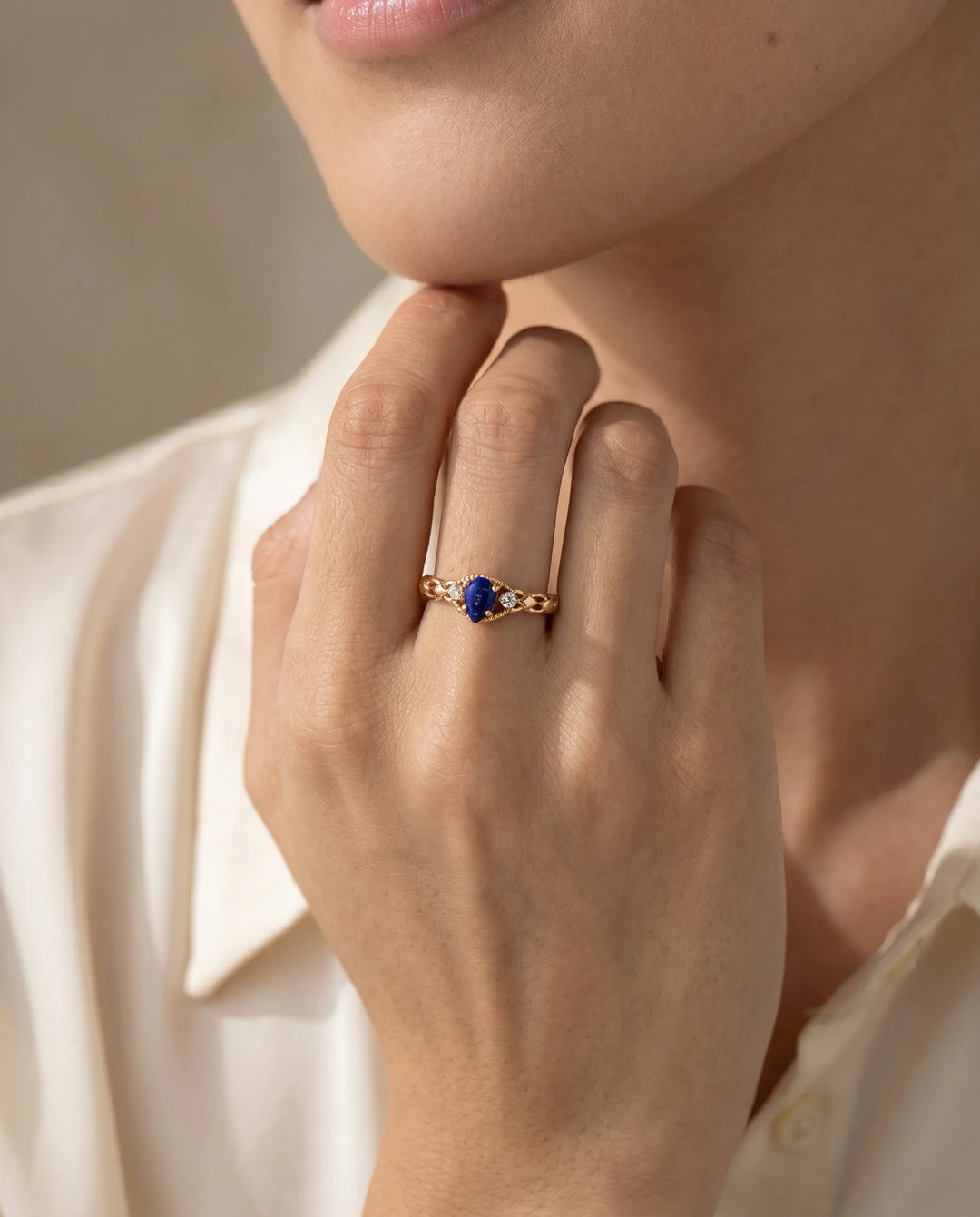 Celestial Oracle – Lapis Lazuli Crown Ring