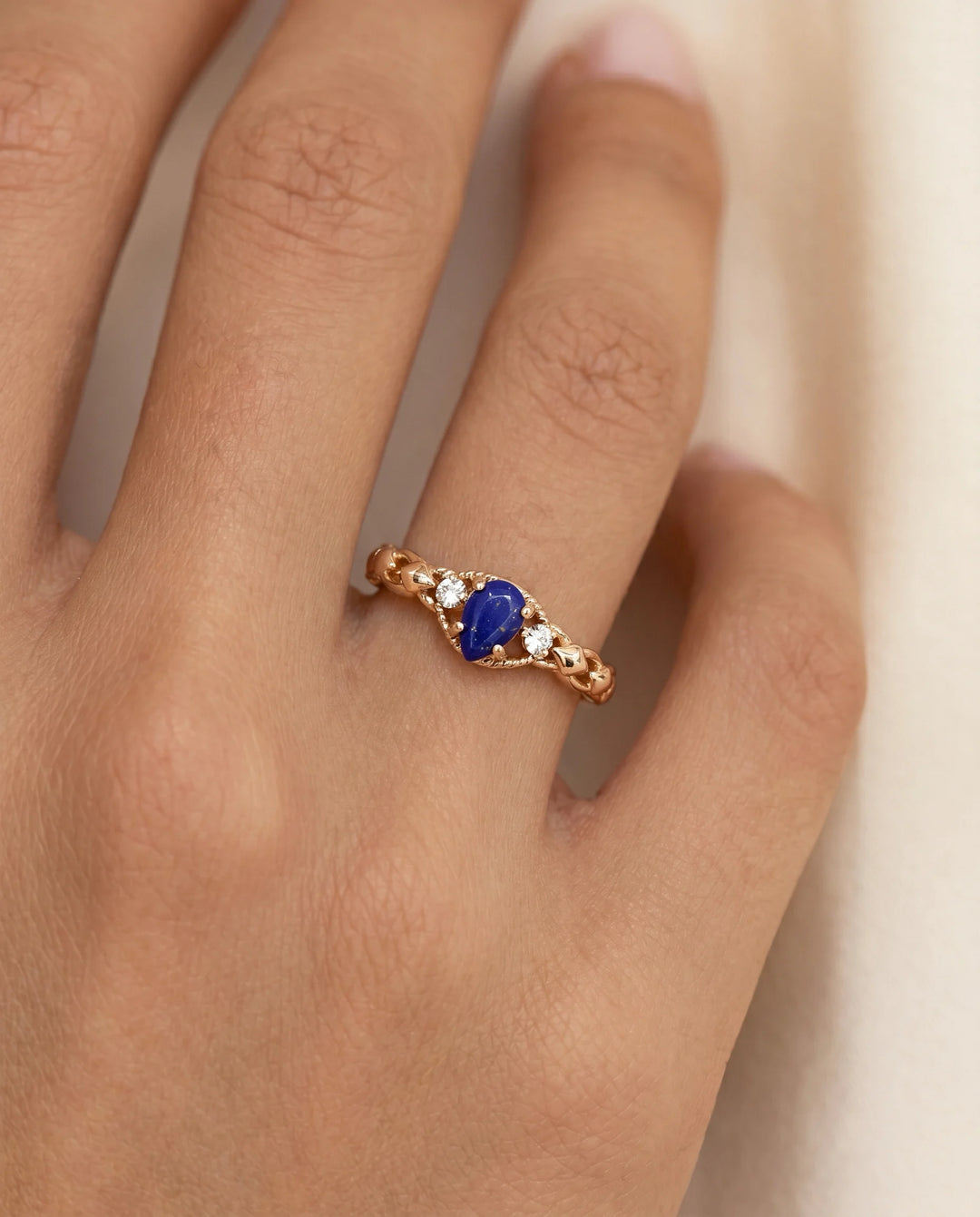 Celestial Oracle – Lapis Lazuli Crown Ring