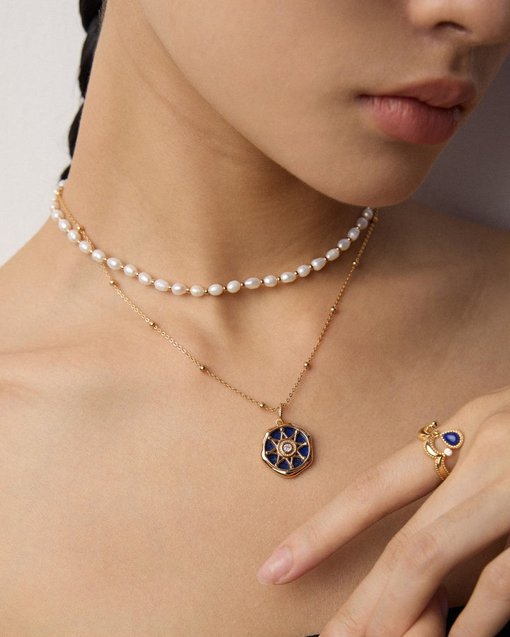 Celestial Oracle – Lapis Lazuli Star Necklace