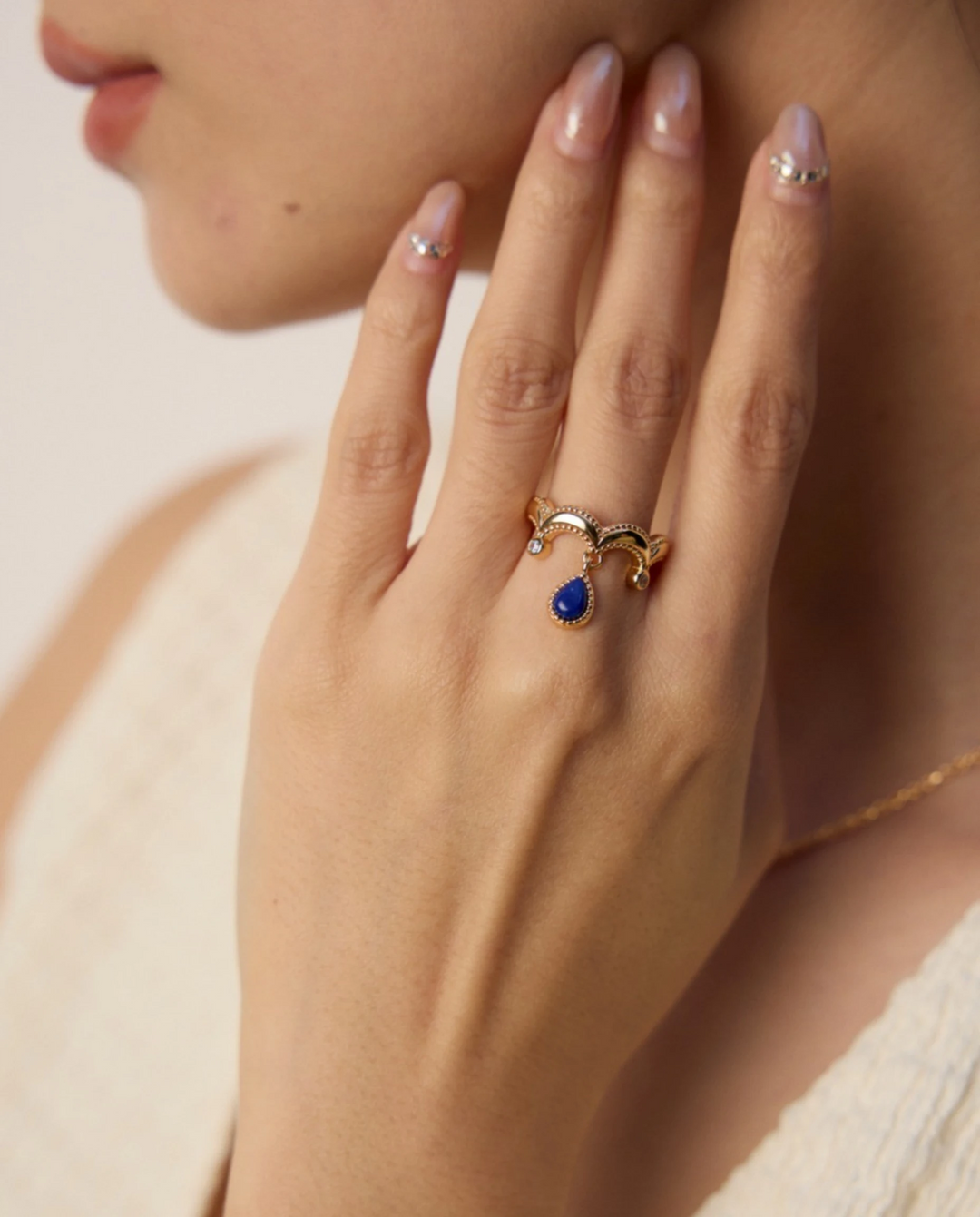 Celestial Oracle – Lapis Lazuli Drop Ring