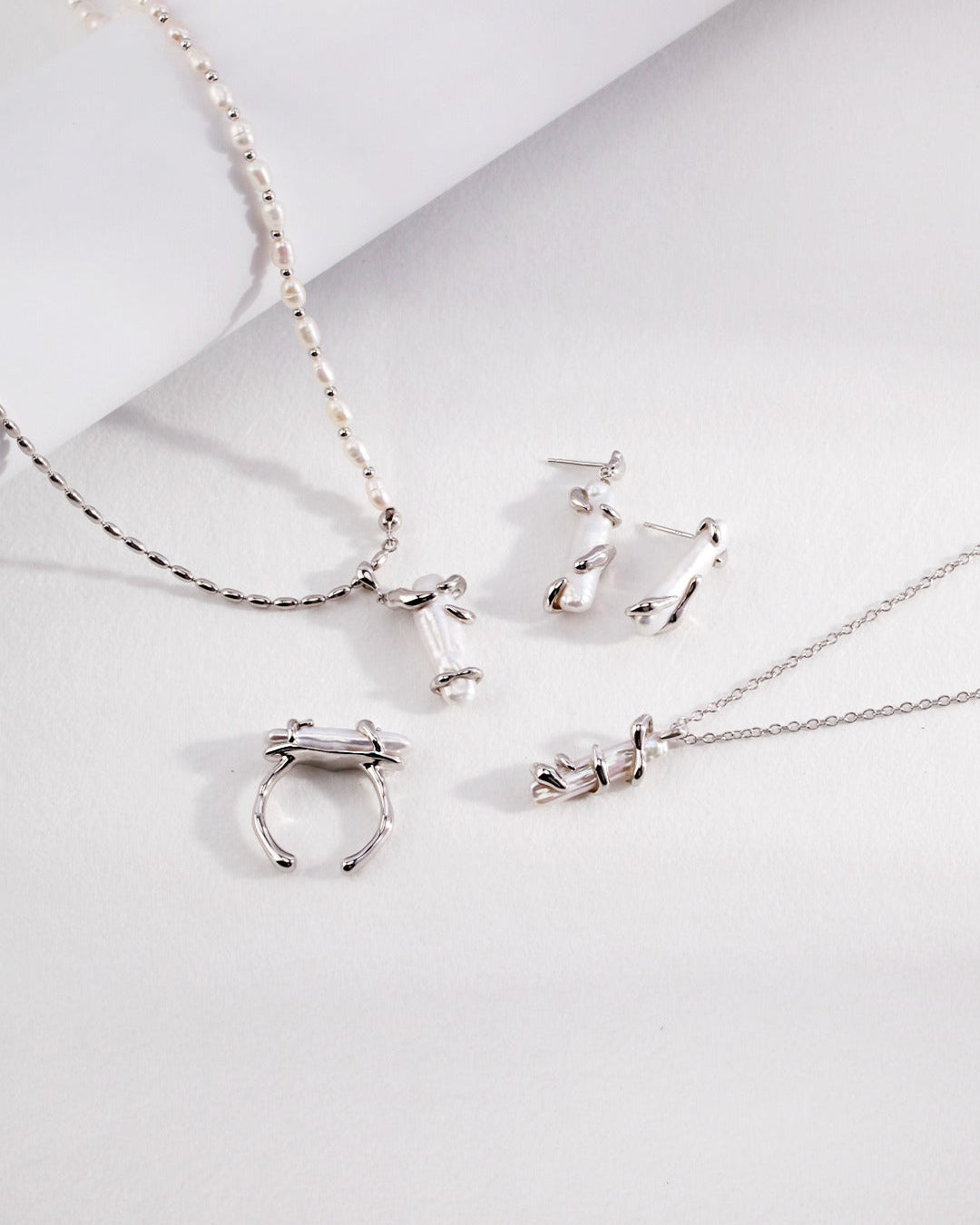 Luminous Tide – Baroque Pearl Arcana Asymmetrical Earrings