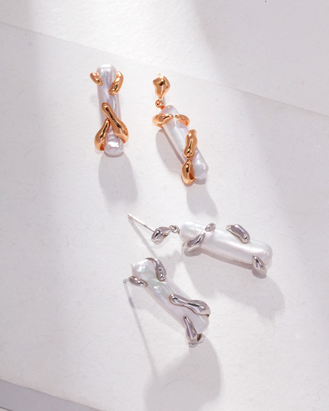 Luminous Tide – Baroque Pearl Arcana Asymmetrical Earrings