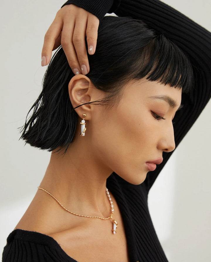 Luminous Tide – Baroque Pearl Arcana Asymmetrical Earrings