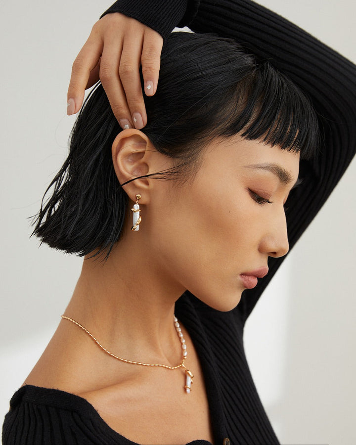 Luminous Tide – Baroque Pearl Arcana Asymmetrical Earrings