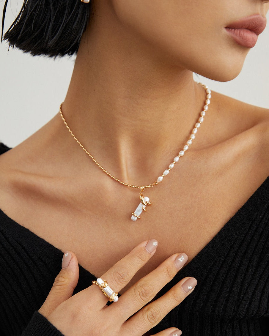 Luminous Tide – Baroque Dual Pearl Arcana Necklace