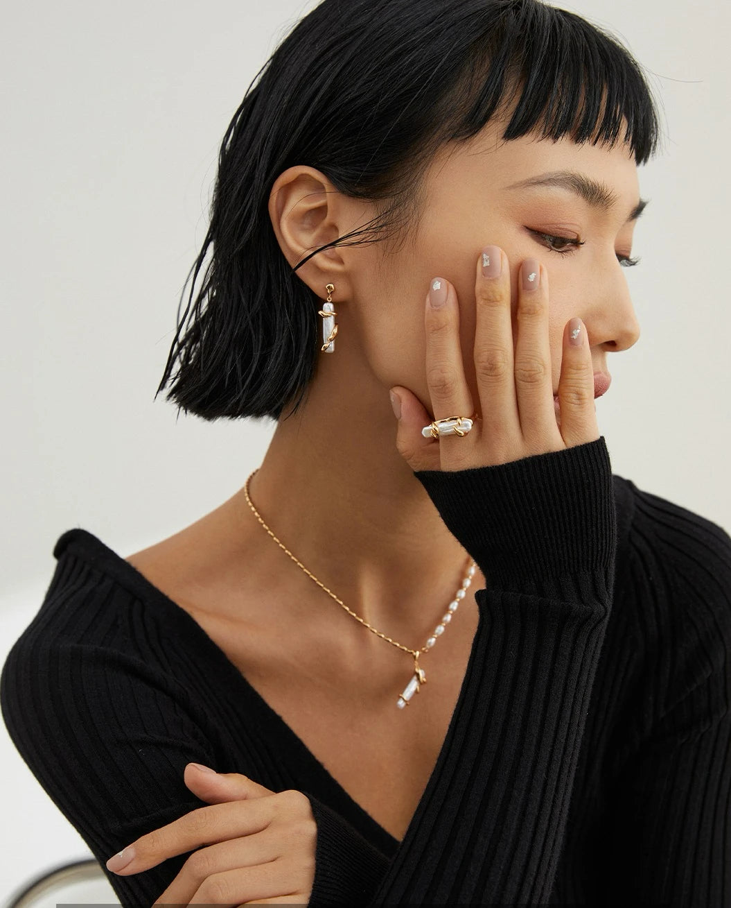 Luminous Tide – Baroque Pearl Arcana Ring