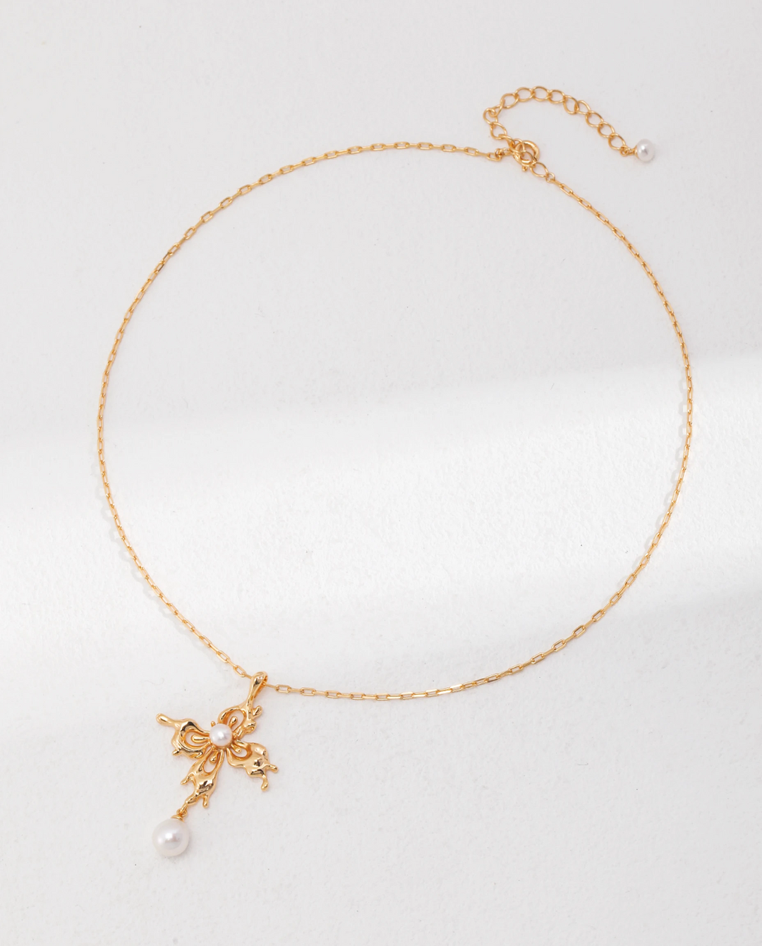 Ethereal Wings – Butterfly Pearl Pendant Necklace