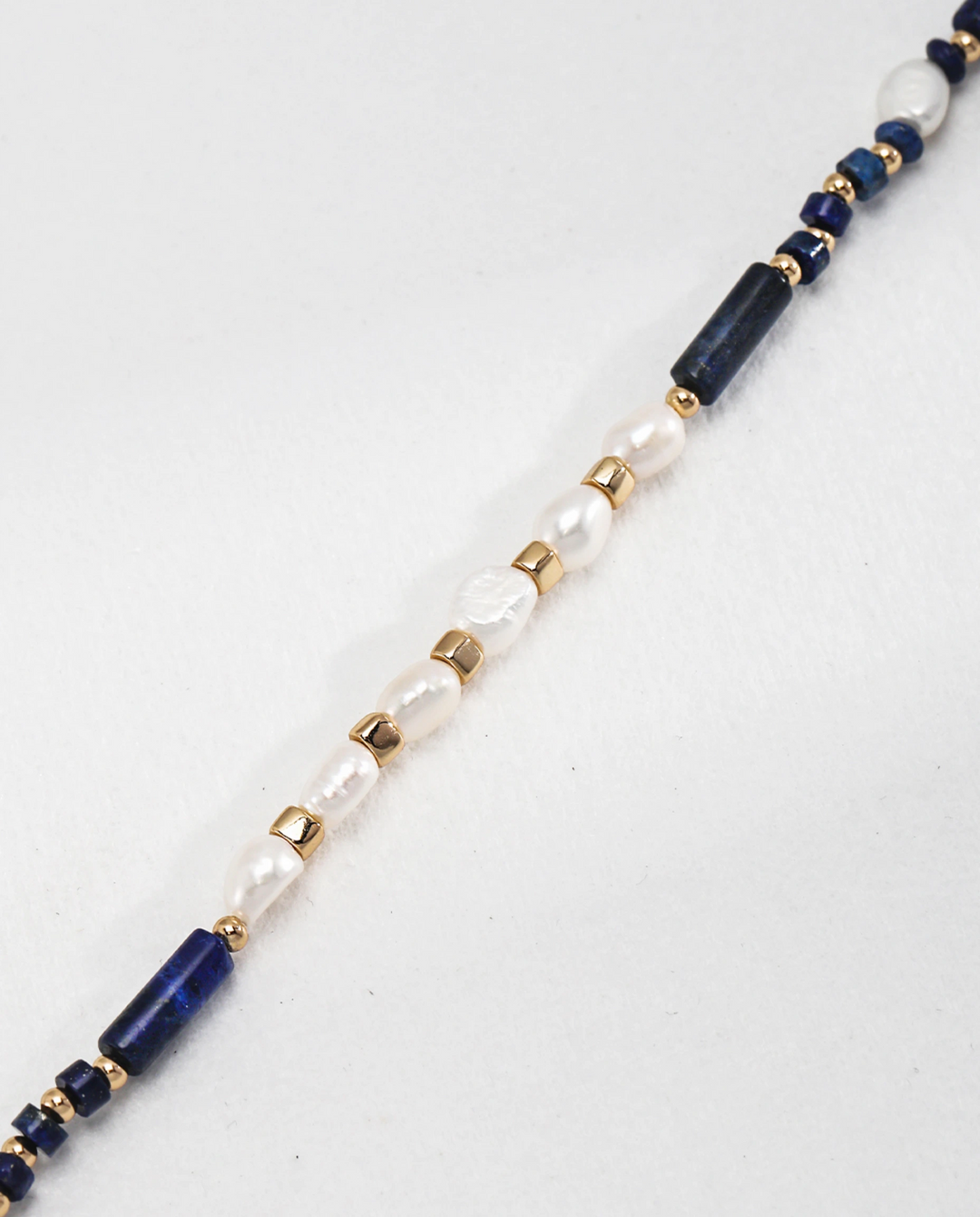 Wisdom of the Sky – Lapis Lazuli & Pearl Strand Necklace